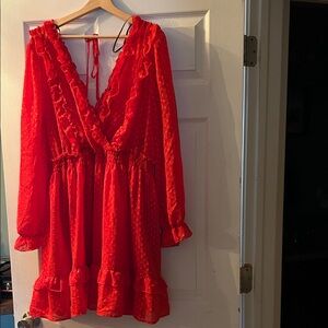 Forever 21 Red mini dress long sleeve